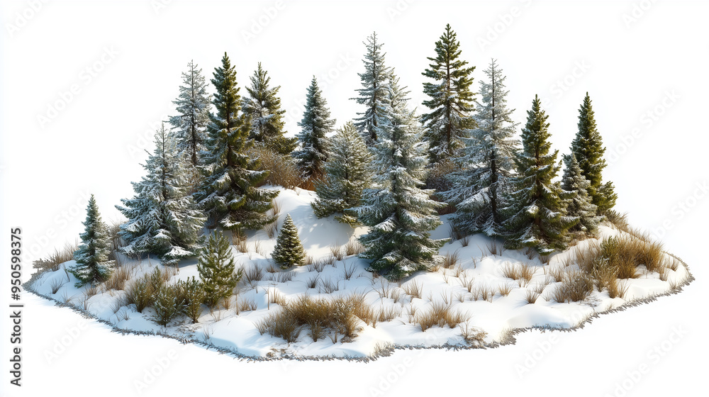 Fototapeta premium Pine Tree Small Forest Clipart