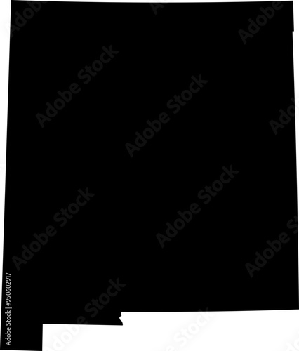 State of New Mexico Silhouette Outline Graphic Design with Transparent Background	