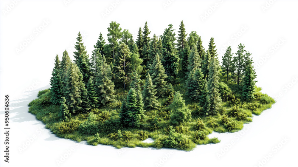 Fototapeta premium Pine Tree Small Forest Clipart