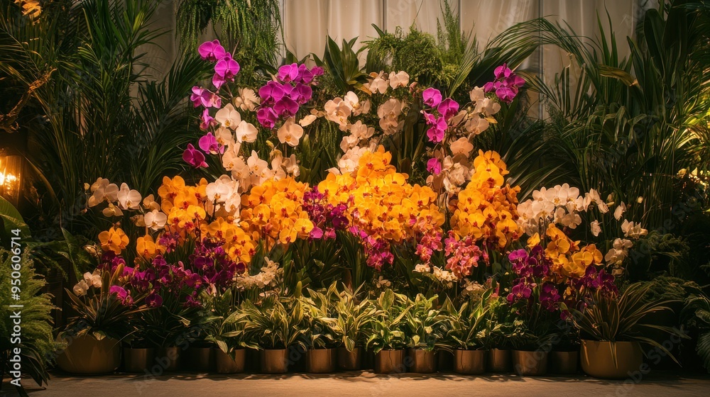 Orchids in Bloom, a Vibrant Display Orchids in Bloom, a Vibrant Display