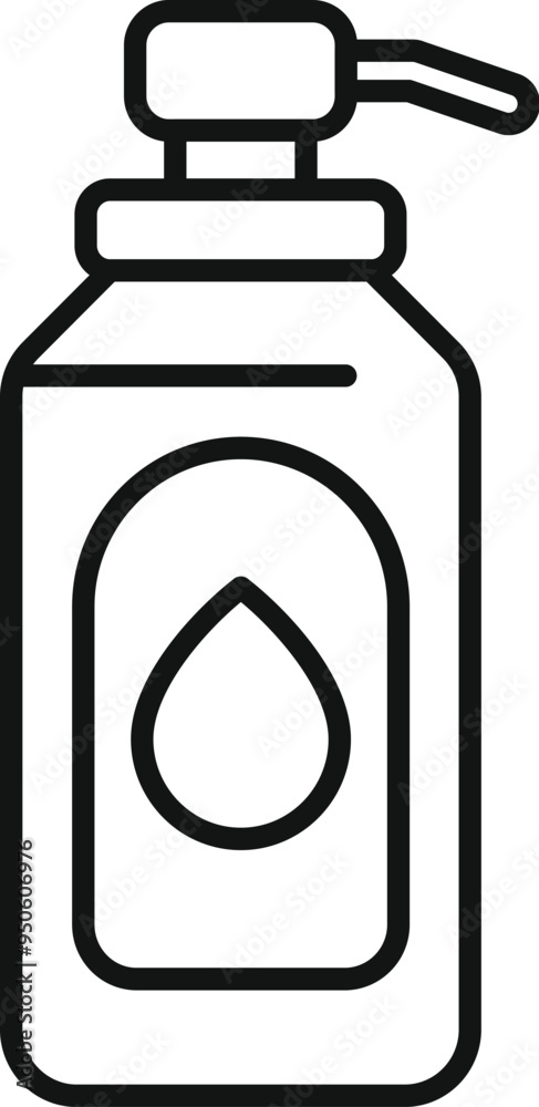 Simple line icon of a liquid soap dispenser, perfect for promoting hand hygiene Simple line icon of a liquid soap dispenser, perfect for promoting hand hygiene