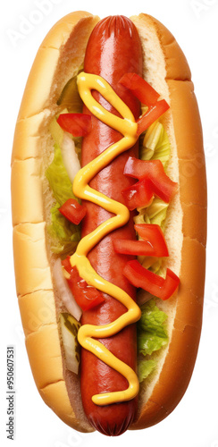 PNG Delicious hot dog with toppings photo