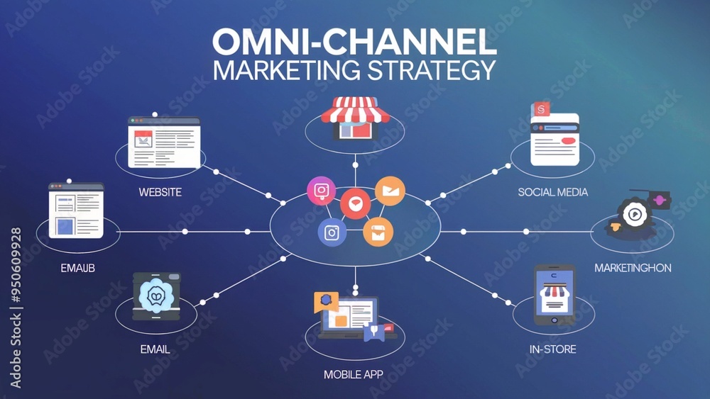 Digital Image Of Omni Channel Marketing Strategy Stock Illustration 