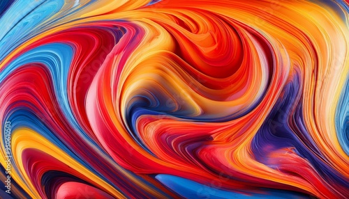 vibrant abstract artwork featuring bold swirls of color in red blue orange and yellow perfect for creative projects