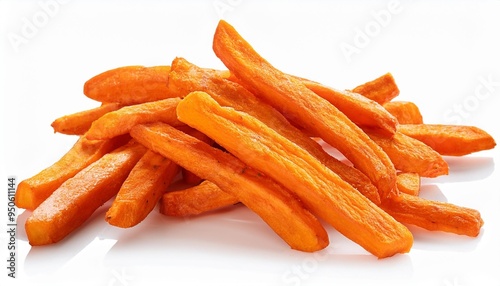 sweet potato fries isolated on transparent background