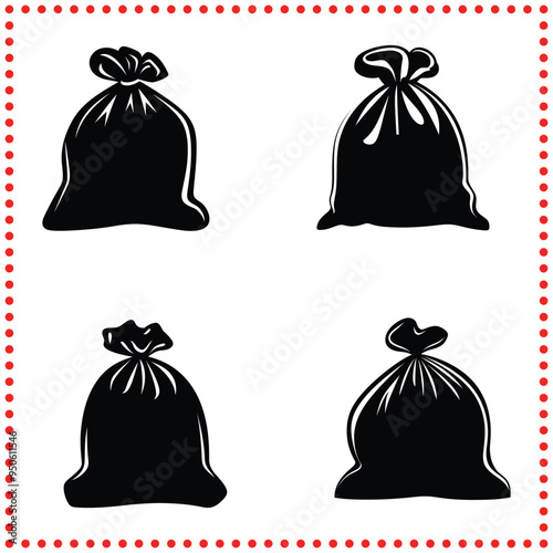 Minimalist Trash Bag Silhouette   Vector Art for Waste Disposal and Management