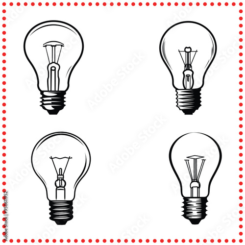 Stylized Lightbulb Silhouette Vector for Bright Ideas and Innovation Branding