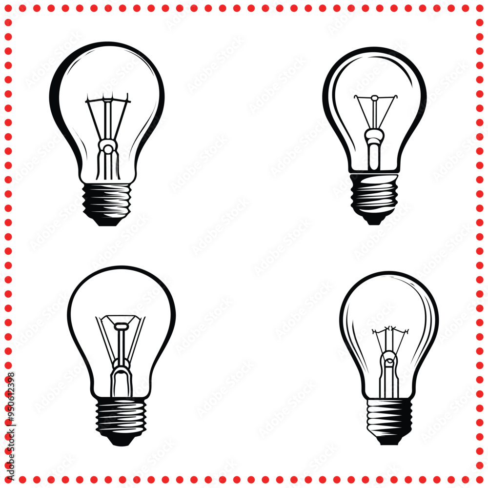 Minimalist Lightbulb Silhouette Vector for Modern and Clean Designs Minimalist Lightbulb Silhouette Vector for Modern and Clean Designs