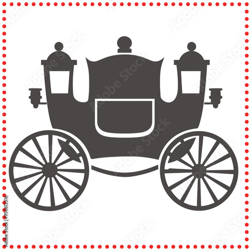 Stylized Carriage Silhouette Vector for Wedding and Event Branding