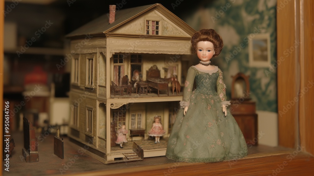 Fototapeta premium the girl doll in a dress