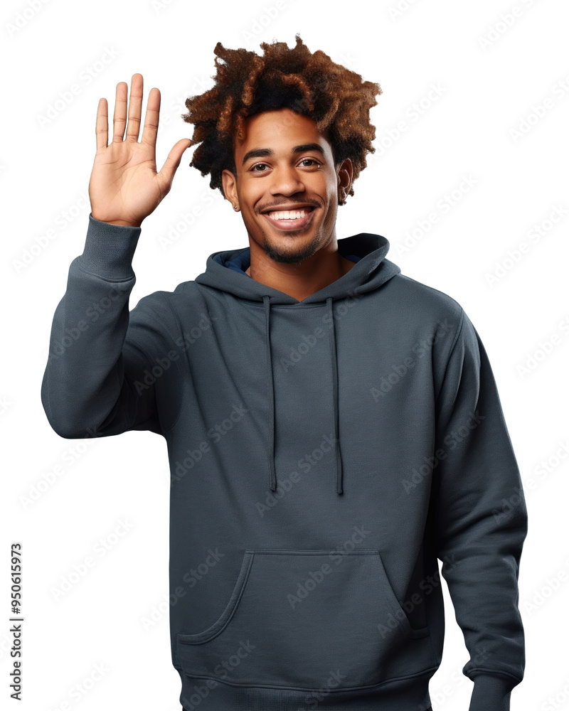 PNG African american man portrait sweatshirt smile. PNG African american man portrait sweatshirt smile.