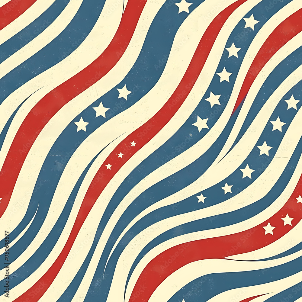 Americana Stars and Stripes Seamless Tile Americana Stars and Stripes Seamless Tile