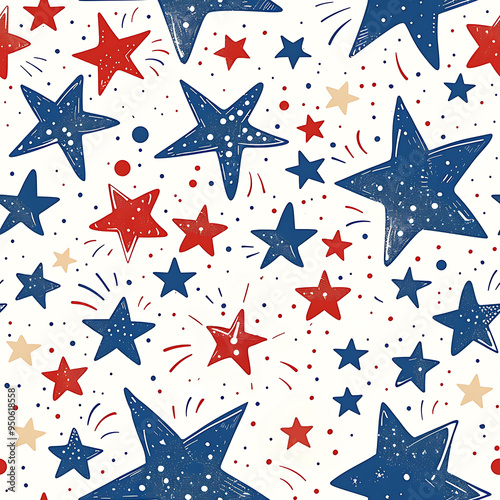 Americana Stars Seamless Tile