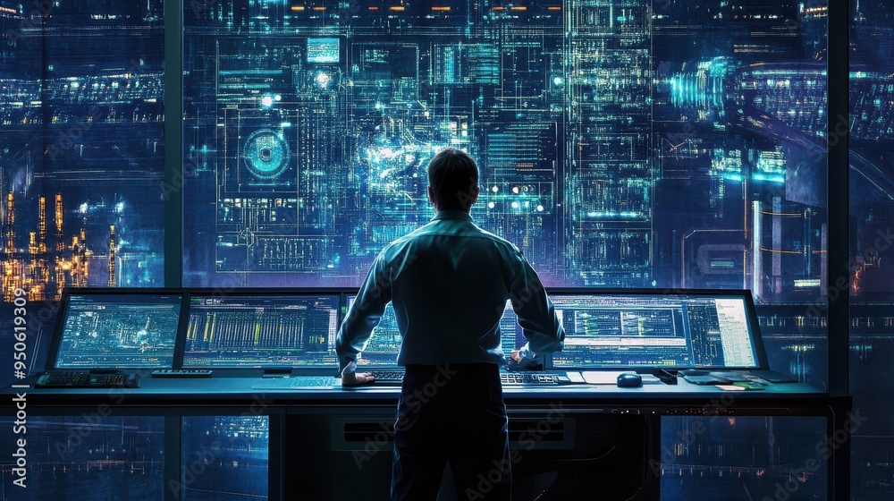 Immersed in the Futuristic Digital Landscape: A Sci-Fi Inspired Scene Immersed in the Futuristic Digital Landscape: A Sci-Fi Inspired Scene