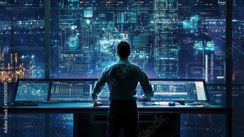 Immersed in the Futuristic Digital Landscape: A Sci-Fi Inspired Scene