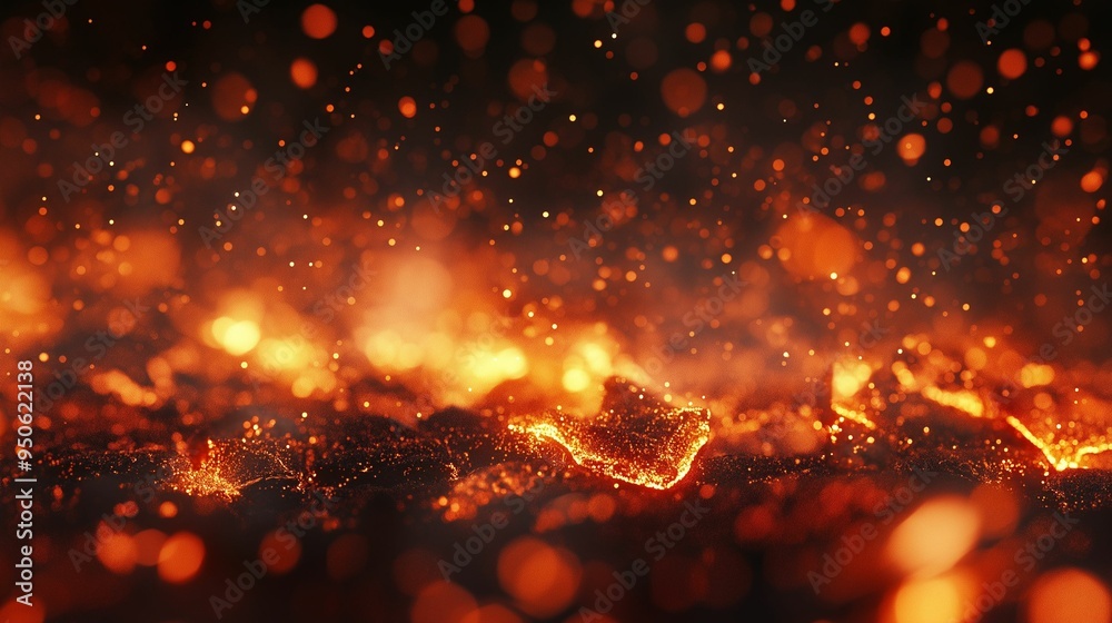 Image of glowing embers and sparks. Image of glowing embers and sparks.