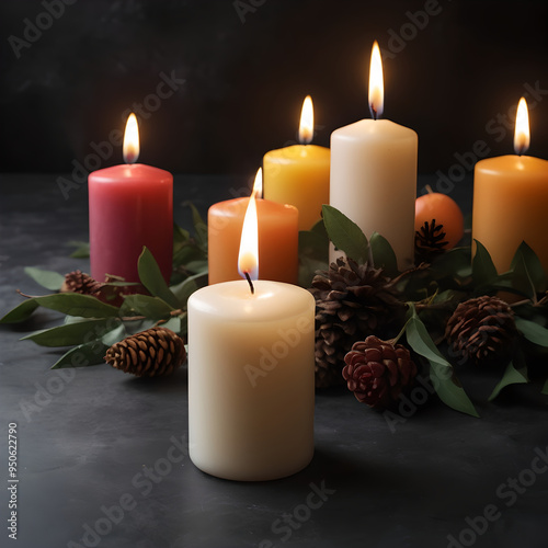 a table with candles