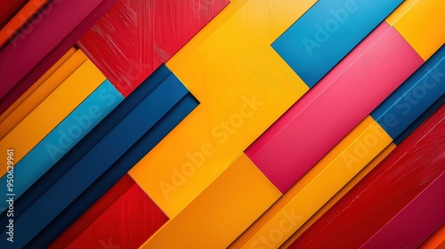 Vibrant Abstract Geometric Colorful Background with Bold Shapes and Patterns