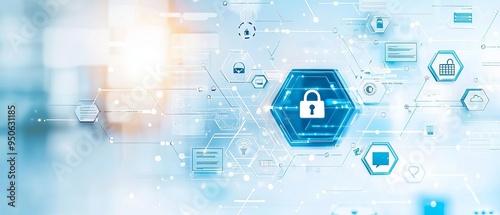 An illustration of a secure network with a focus on multifactor authentication, showcasing defense layers, reset procedures, and authorization management