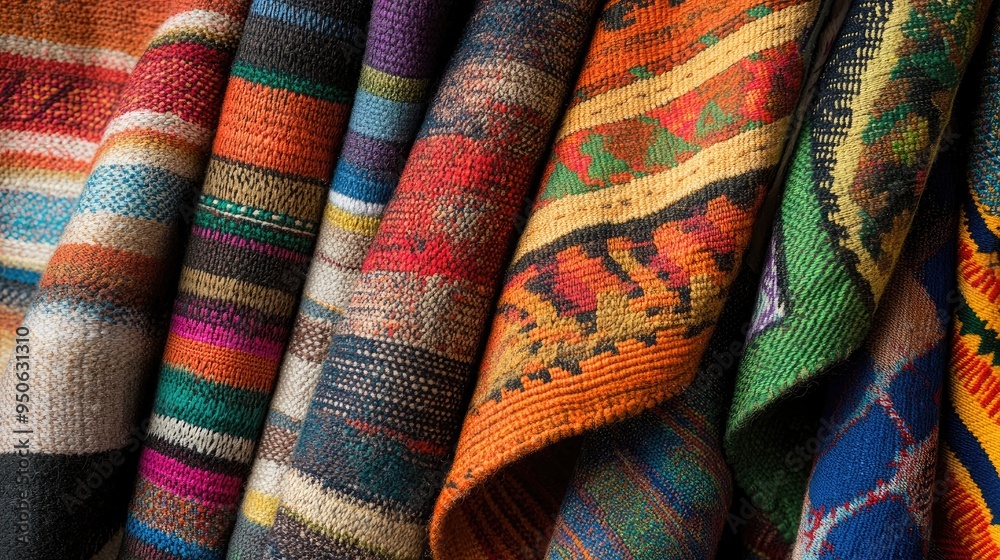 A close-up of handwoven fabrics from various parts of the world, representing the global diversity of textiles. A close-up of handwoven fabrics from various parts of the world, representing the global diversity of textiles.
