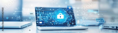 A digital interface showing a multifactor authentication process on various devices, with defense systems, reset functions, and authorization management tools clearly visualized