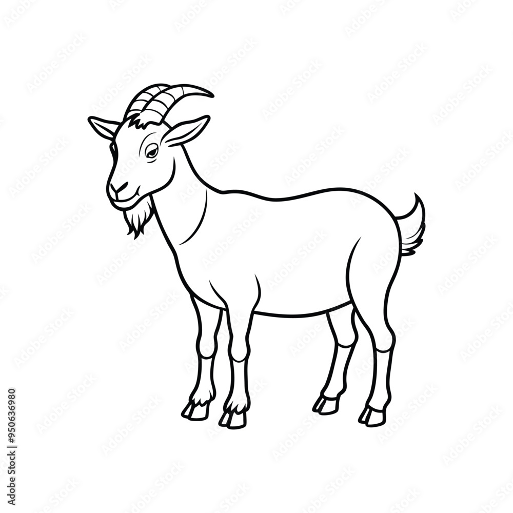Goat vector icon lineout and outline icon vector illustration. Goat vector icon lineout and outline icon vector illustration.