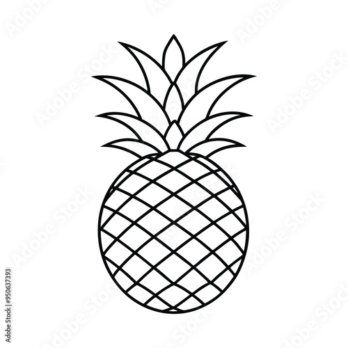 Pineapple icon illustration lineout icon on white background.