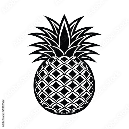 Pineapple icon illustration silhouette icon on white background.