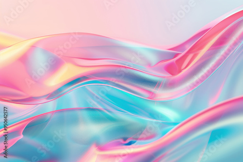 Wallpaper Mural A vibrant abstract background featuring soft waves of pastel colors blending harmoniously for a dreamy effect. Torontodigital.ca