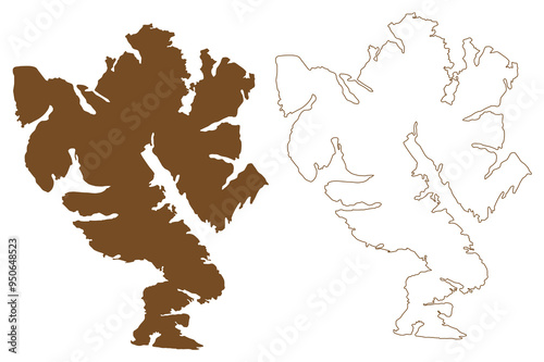 Clarence Island (Republic of Chile, South and Latin America, Tierra del Fuego Archipelago) map vector illustration, scribble sketch Isla Clarence map photo