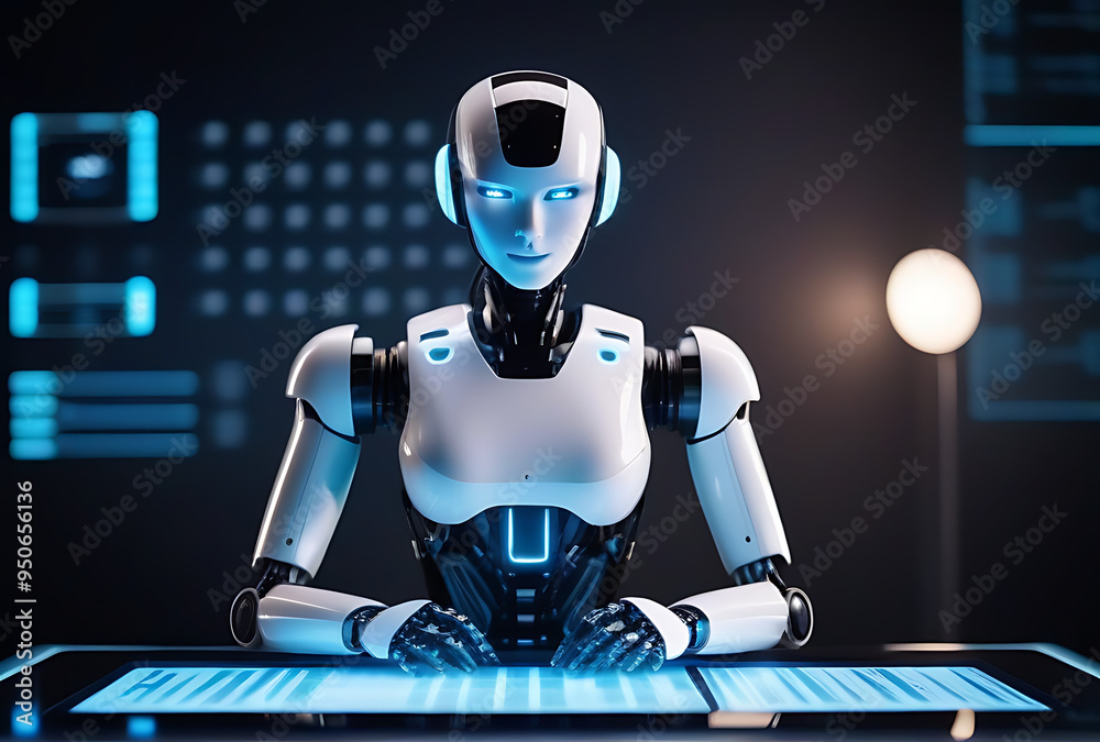 futuristic personal assistant robot managing complex schedule tasks futuristic personal assistant robot managing complex schedule tasks