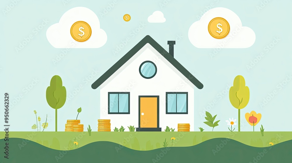 A visual of a modest home with symbols of passive income and savings, illustrating how a frugal lifestyle can lead to achieving financial freedom. A visual of a modest home with symbols of passive income and savings, illustrating how a frugal lifestyle can lead to achieving financial freedom.