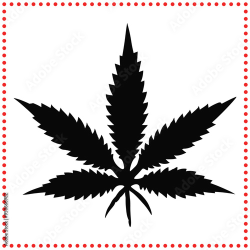High Quality Cannabis Leaf Silhouette Vector for Digital and Print Media