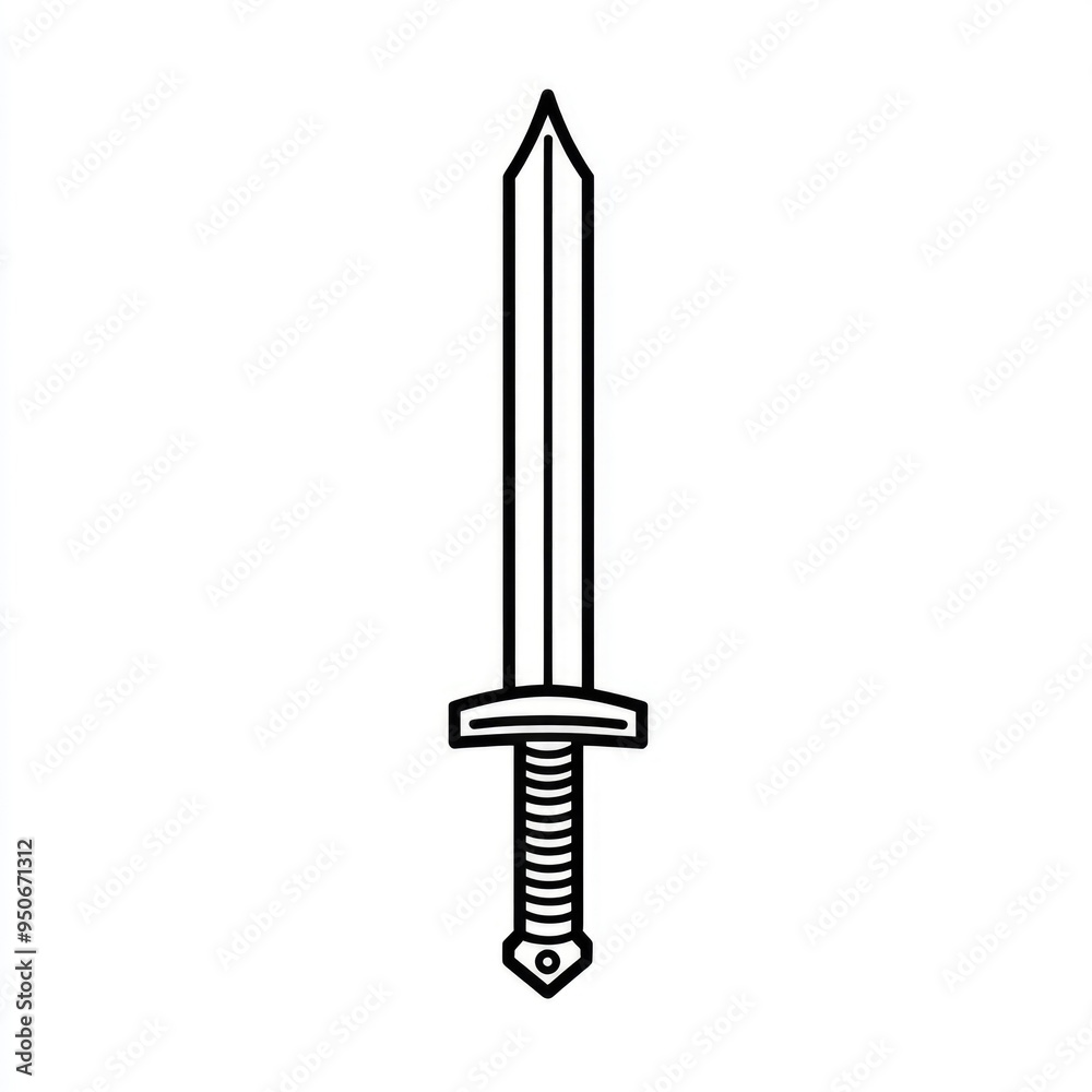 Kunai Outline. Ninja Culture in Asian Style Line Graphic Illustration Kunai Outline. Ninja Culture in Asian Style Line Graphic Illustration