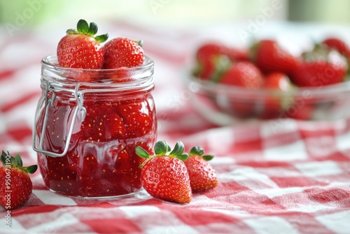 Wallpaper Mural Vasetto Marmellata. Homemade Strawberry Jam in Glass Jar for Breakfast Spread Torontodigital.ca