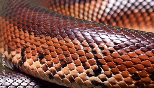 the skin of a queen snake features an intriguing design highlighted by dark brown or black crossbands positioned horizontally on its scales photo