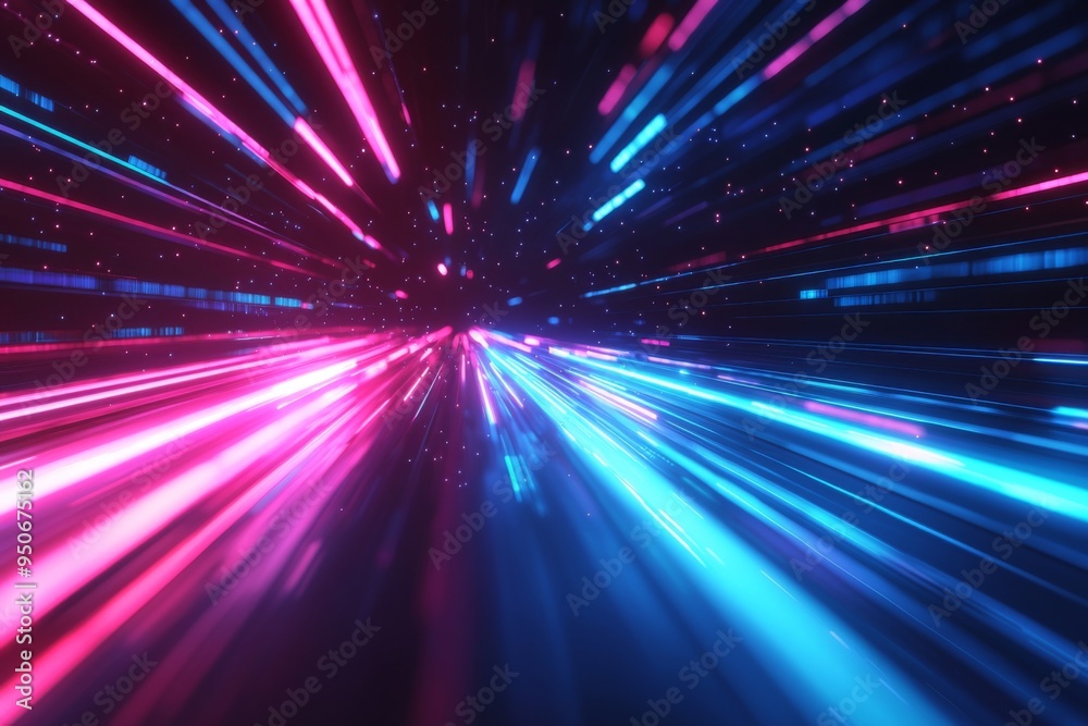 Fototapeta premium Abstract motion speed glowing effect background created with Generative AI