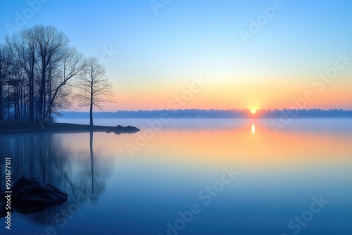 Lake Norman Sunrise. North Carolina's Scenic Piedmont Lake at Dawn