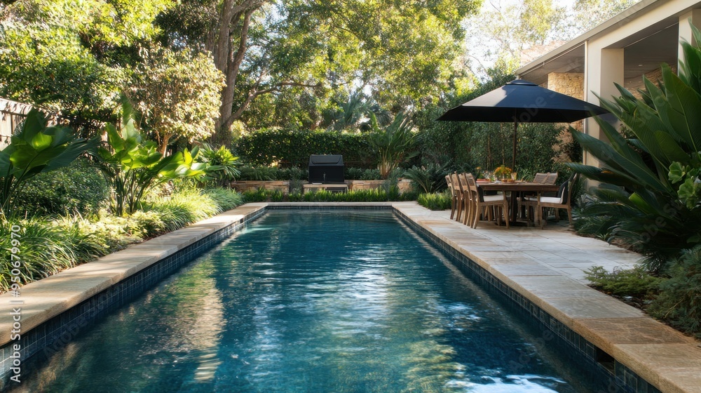 custom made wallpaper toronto digitalTranquil Backyard Oasis with Pool and Patio