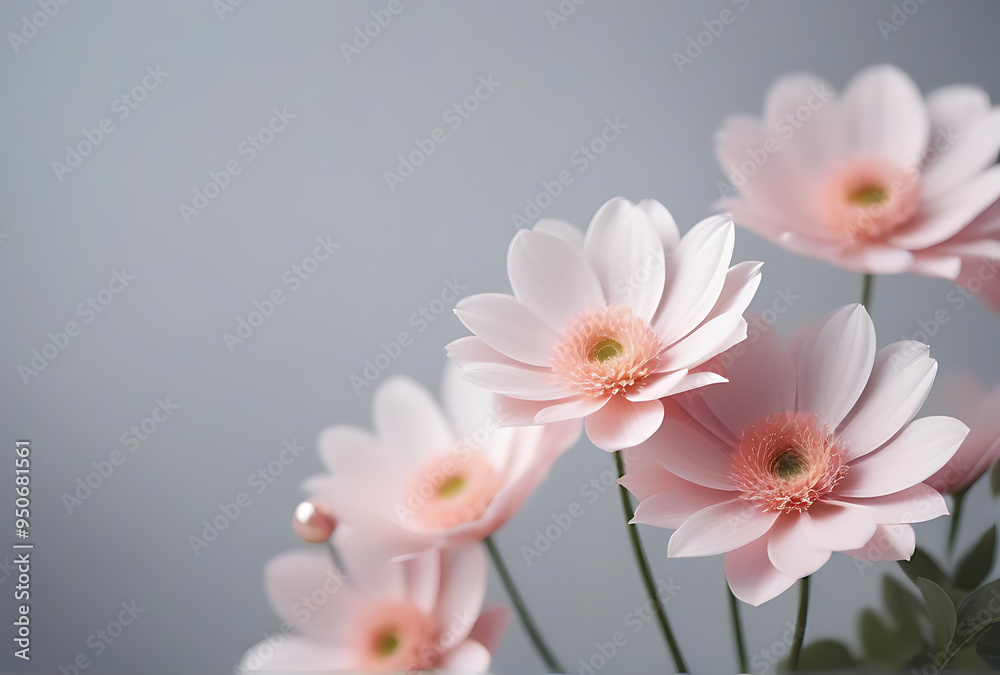 romantic florals pastel hues soft grey background romantic florals pastel hues soft grey background