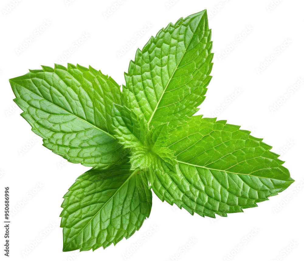 PNG Fresh green mint leaves closeup PNG Fresh green mint leaves closeup