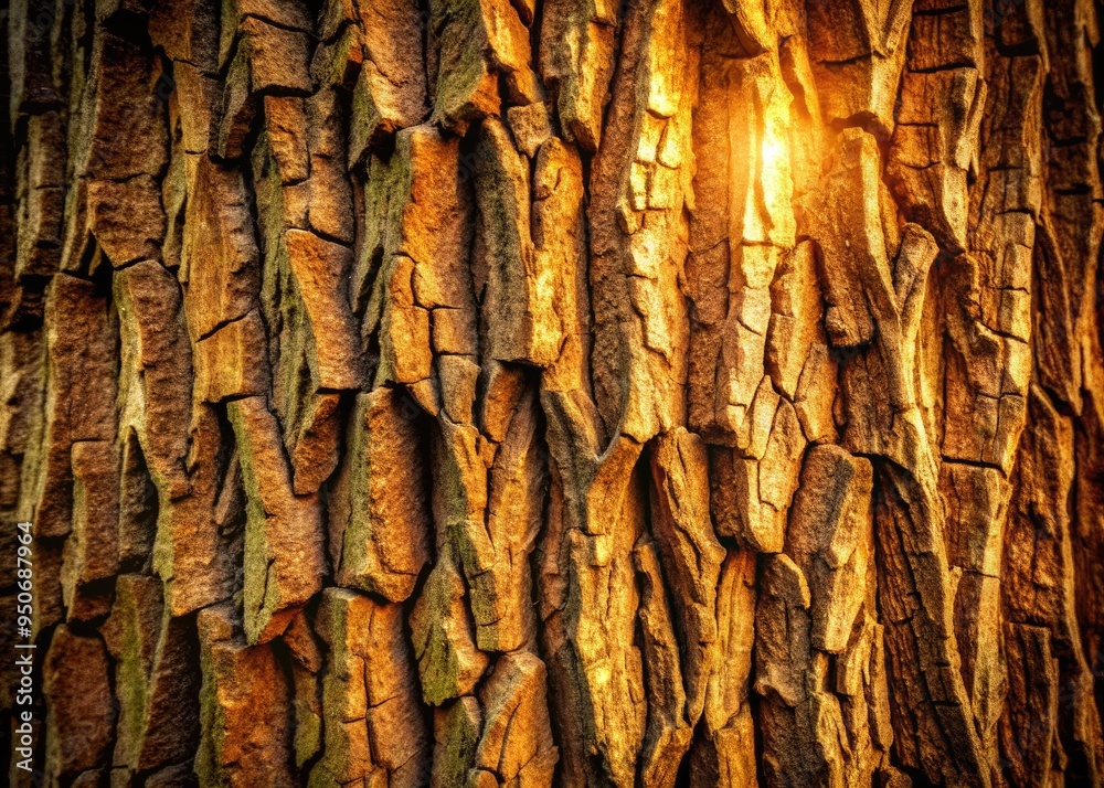 Rugged, weathered tree bark texture stands out in muted, earthy tones, with intricate patterns and grooves illuminated by soft, filtered shade. Rugged, weathered tree bark texture stands out in muted, earthy tones, with intricate patterns and grooves illuminated by soft, filtered shade.