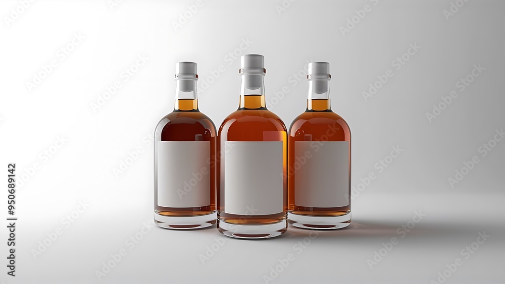 Strong alcohol drinks - whiskey, bourbon, scotch on white background, isolated Strong alcohol drinks - whiskey, bourbon, scotch on white background, isolated