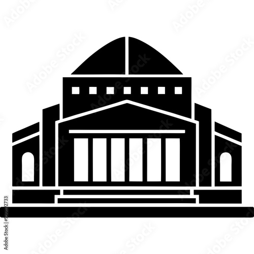 Zenith Hall silhouette vector art illustration