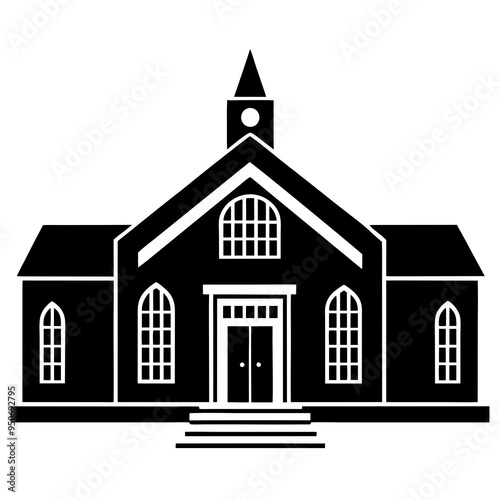 Zenith Hall silhouette vector art illustration