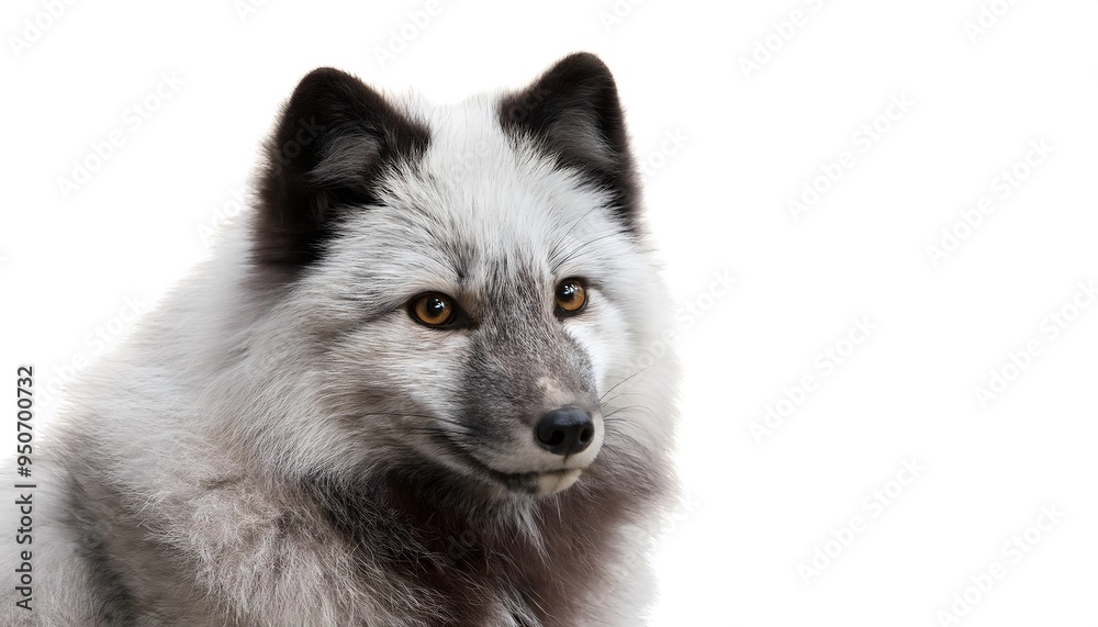 Naklejka premium A Taimyr Fox on a white background.