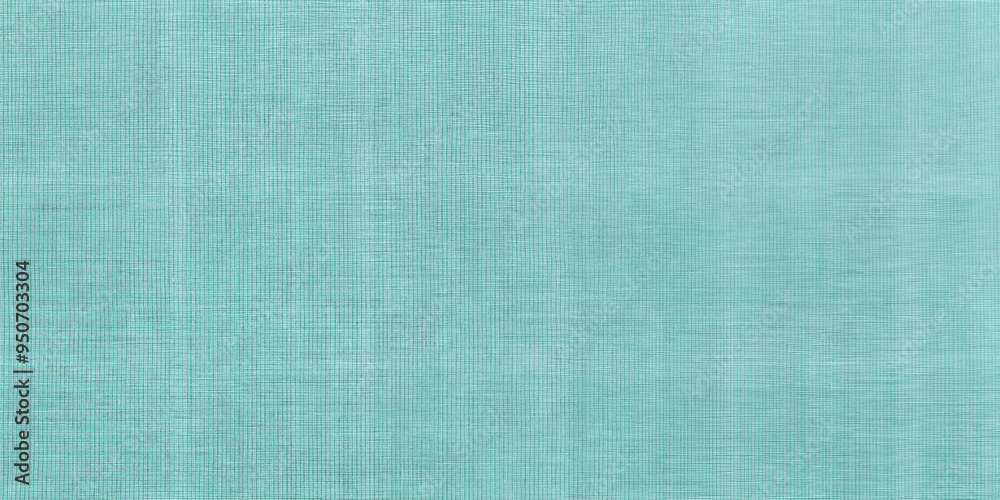 Fototapeta premium Textured solid fabric background in light teal color with copy space