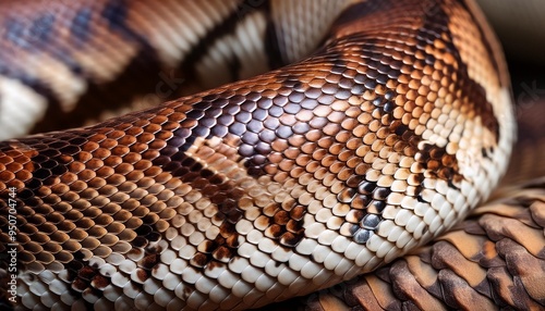 a delicate and stunning design is revealed on the skin of a queen snake featuring scales that are typically light brown or gray accentuated by darker brown or black crossbands photo