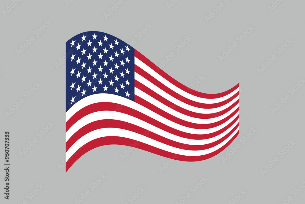 American flag, USA vector illustration