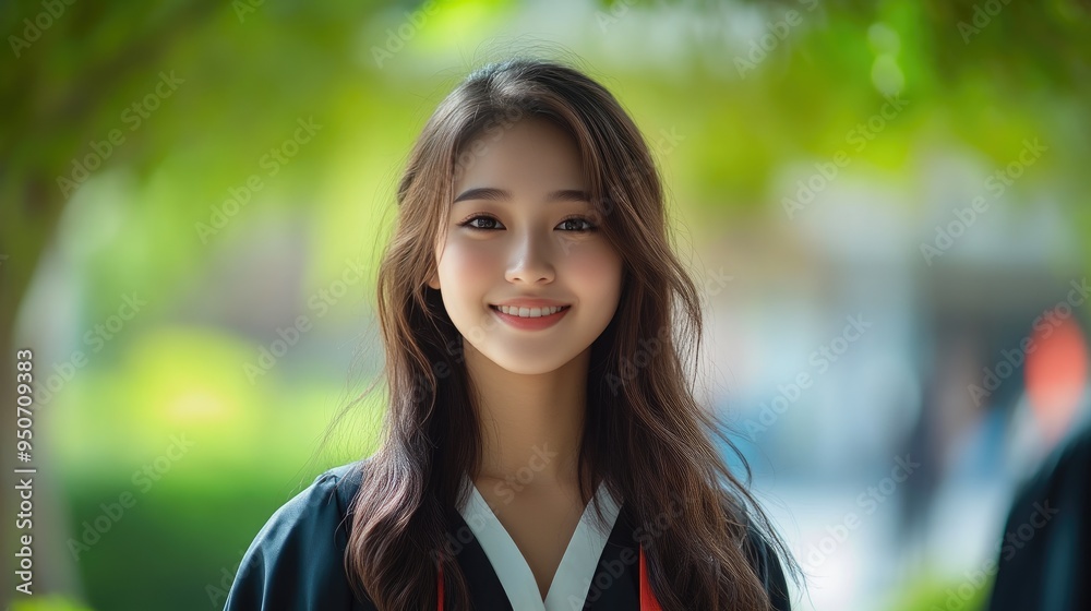 Happy Asian woman celebrating university graduation Happy Asian woman celebrating university graduation